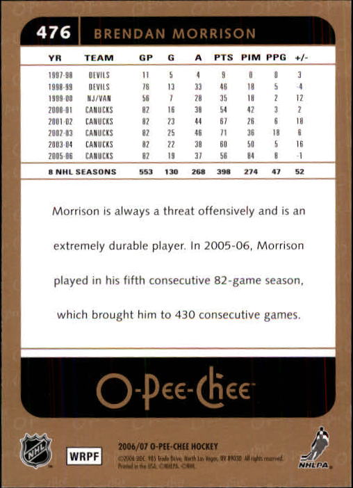 B1590- 2006-07 O Pee Chee Hockey Karte #S 251-500 -du Pick- 15 + Gratis US - Bild 427 von 473