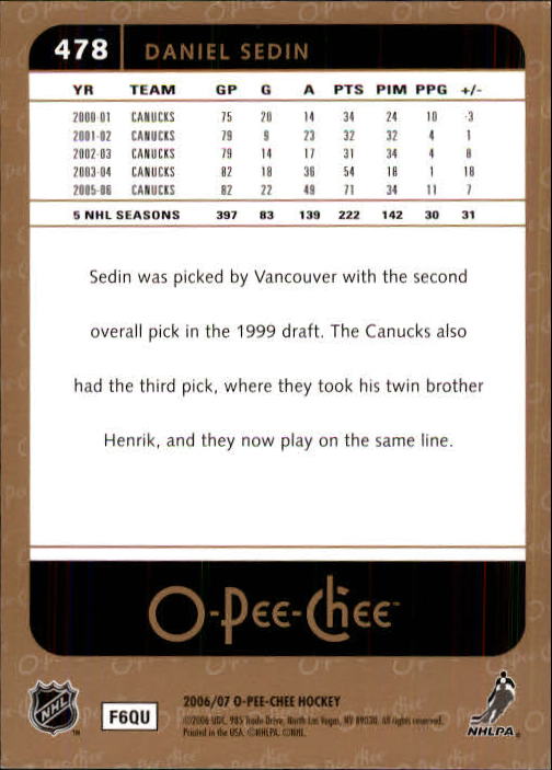 B1590- 2006-07 O Pee Chee Hockey Karte #S 251-500 -du Pick- 15 + Gratis US - Bild 431 von 473