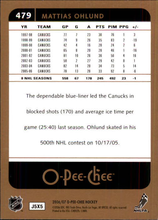 B1590- 2006-07 O Pee Chee Hockey Karte #S 251-500 -du Pick- 15 + Gratis US - Bild 433 von 473