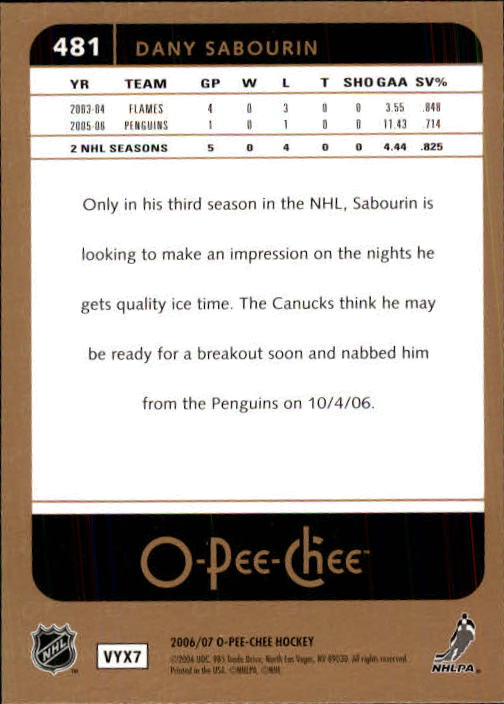 B1590- 2006-07 O Pee Chee Hockey Karte #S 251-500 -du Pick- 15 + Gratis US - Bild 437 von 473