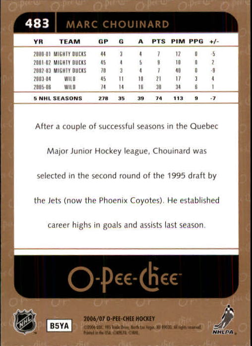 B1590- 2006-07 O Pee Chee Hockey Karte #S 251-500 -du Pick- 15 + Gratis US - Bild 441 von 473