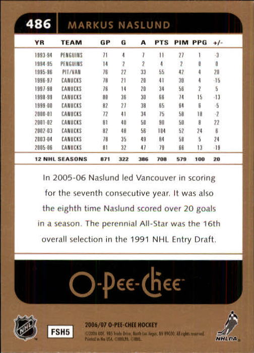 B1590- 2006-07 O Pee Chee Hockey Karte #S 251-500 -du Pick- 15 + Gratis US - Bild 447 von 473