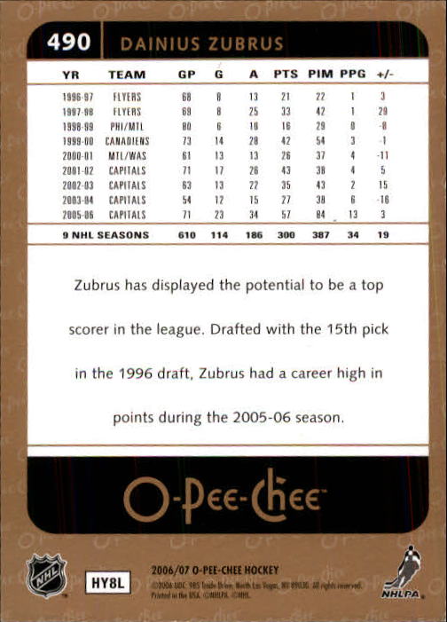 B1590- 2006-07 O Pee Chee Hockey Karte #S 251-500 -du Pick- 15 + Gratis US - Bild 455 von 473