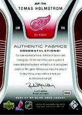 2006-07 SP Game Used Authentic Fabrics #AFTH Tomas Holmstrom back image