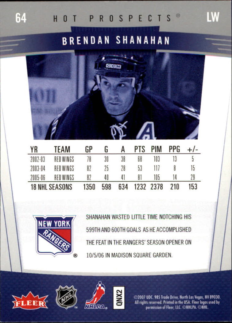 2006-07 Fleer Hot Prospects - #90 Mats Sundin