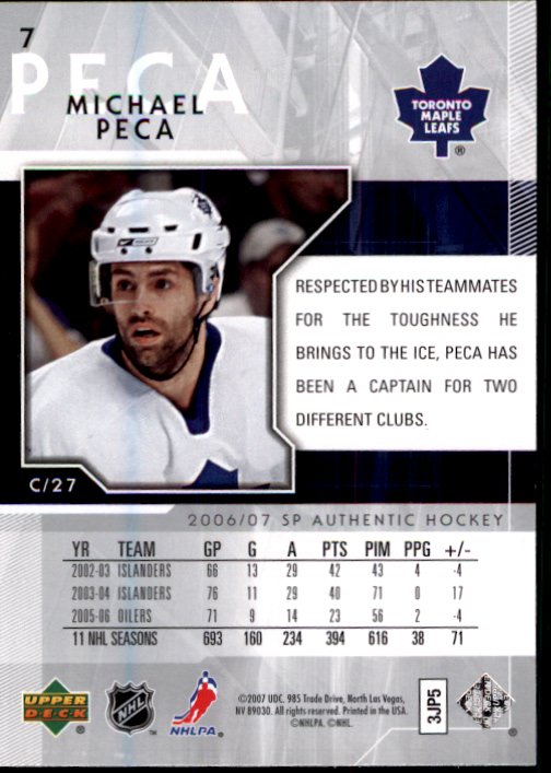 B2076- 2006-07 SP Authentic Hockey Card #s 1-243 -You Pick- 15+ FREE US SHIP