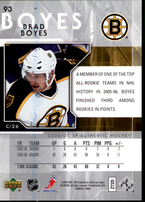 B2076- 2006-07 SP Authentic Hockey Card #s 1-243 -You Pick- 15+ FREE US SHIP - Picture 173 of 201