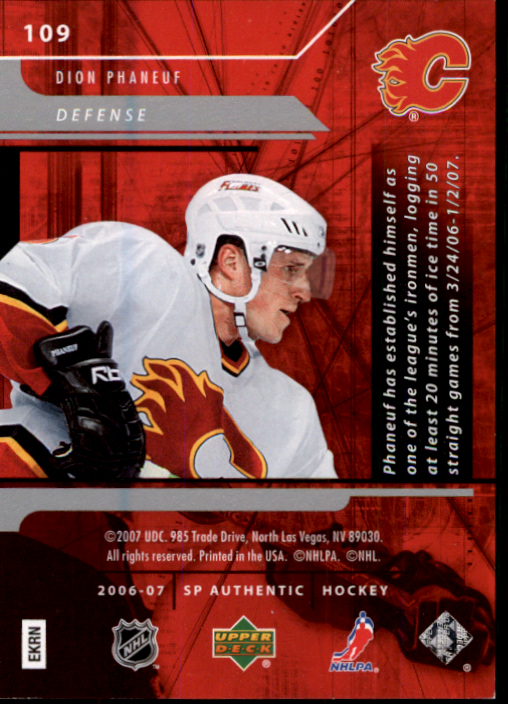 B2076- 2006-07 SP Authentic Hockey Card #s 1-243 -You Pick- 15+ FREE US SHIP - Picture 187 of 201