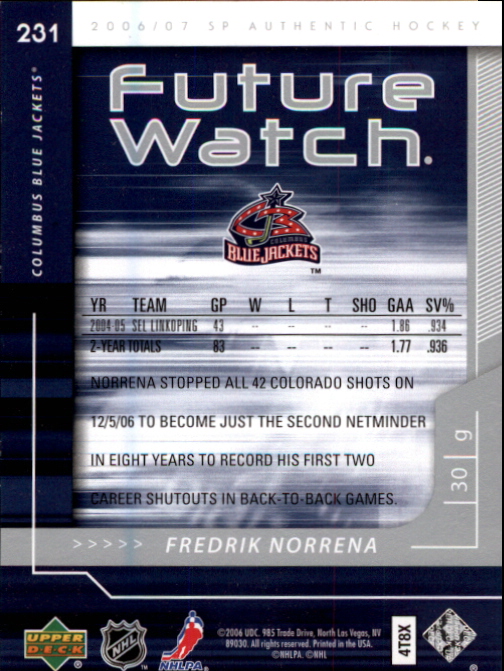 B2076- 2006-07 SP Authentic Hockey Card #s 1-243 -You Pick- 15+ FREE US SHIP - Picture 199 of 201