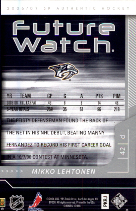B2076- 2006-07 SP Authentic Hockey Card #s 1-243 -You Pick- 15+ FREE US SHIP - Picture 201 of 201