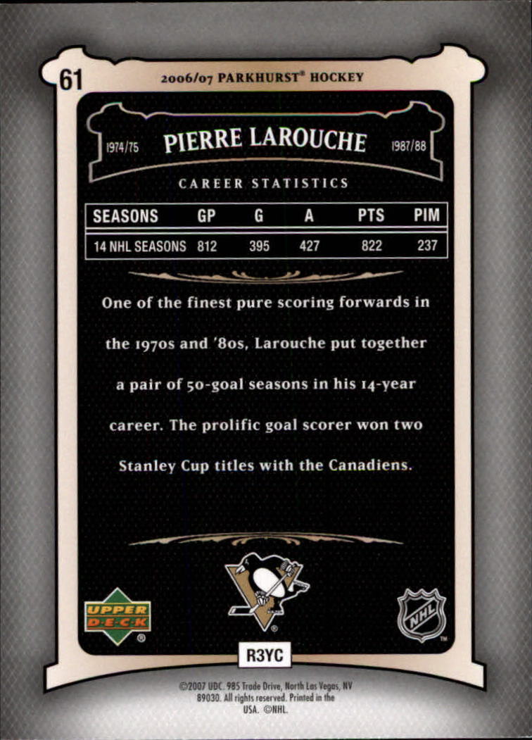 2006-07 Parkhurst #61 Pierre Larouche back image