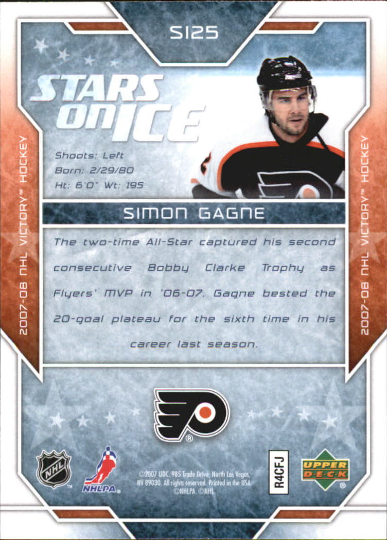 2007-08 Upper Deck Victory Stars on Ice #SI25 Simon Gagne back image