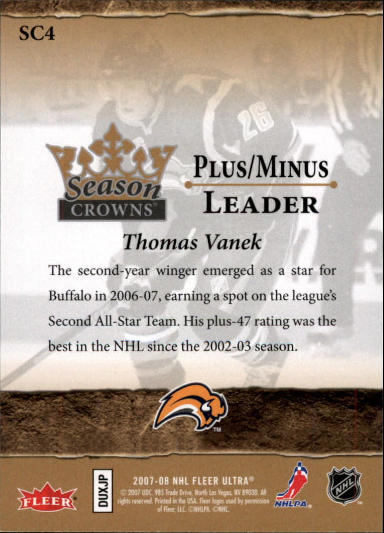 2007-08 Ultra Season Crowns #SC4 Thomas Vanek