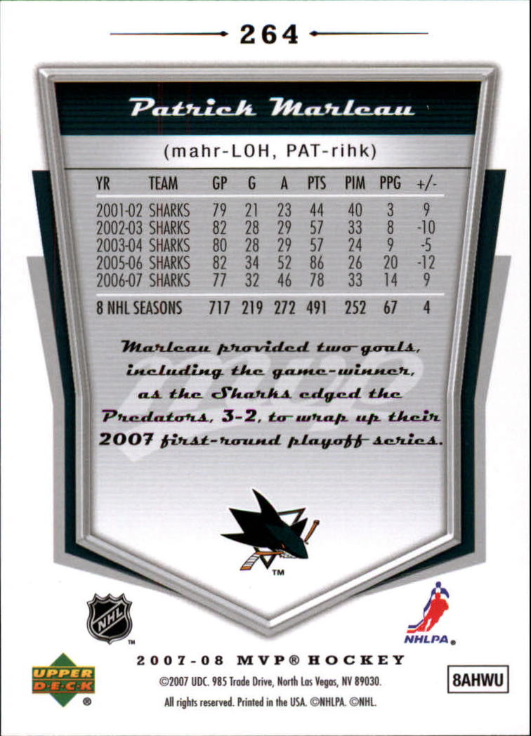 A0213- 2007-08 Upper Deck MVP HK 251-379 +Inserts -You Pick- 15+ FREE US SHIP