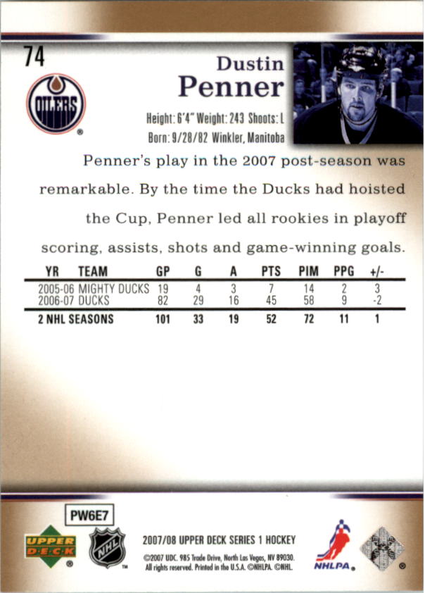 A2966- 2007-08 Upper Deck Hk Cards 1-250 +Rookies -You Pick- 15+ FREE US SHIP - Picture 147 of 458