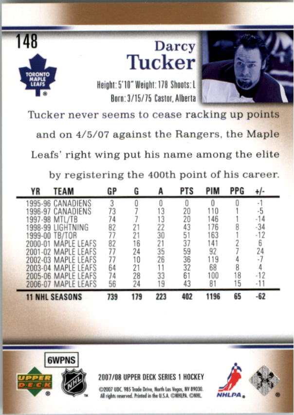 A2966- 2007-08 Upper Deck Hk Cards 1-250 +Rookies -You Pick- 15+ FREE US SHIP - Picture 293 of 458