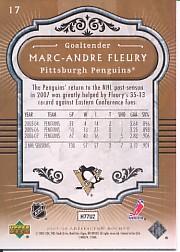 2007-08 Artifacts #17 Marc-Andre Fleury back image