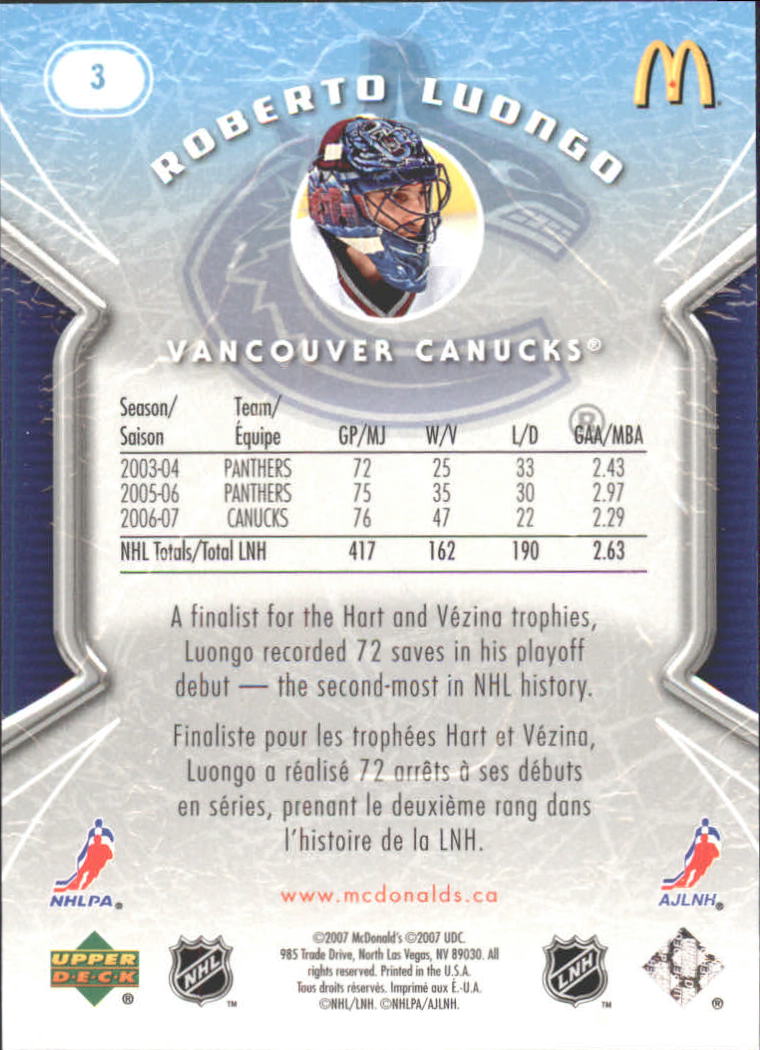 A3830- 2007-08 McDonald's Upper Deck HK Cards 1-50 You Pick- 15+ FREE US SHIP - Picture 7 of 107