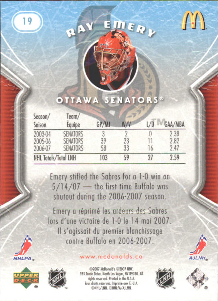 A3830- 2007-08 McDonald's Upper Deck HK Cards 1-50 You Pick- 15+ FREE US SHIP - Picture 37 of 107