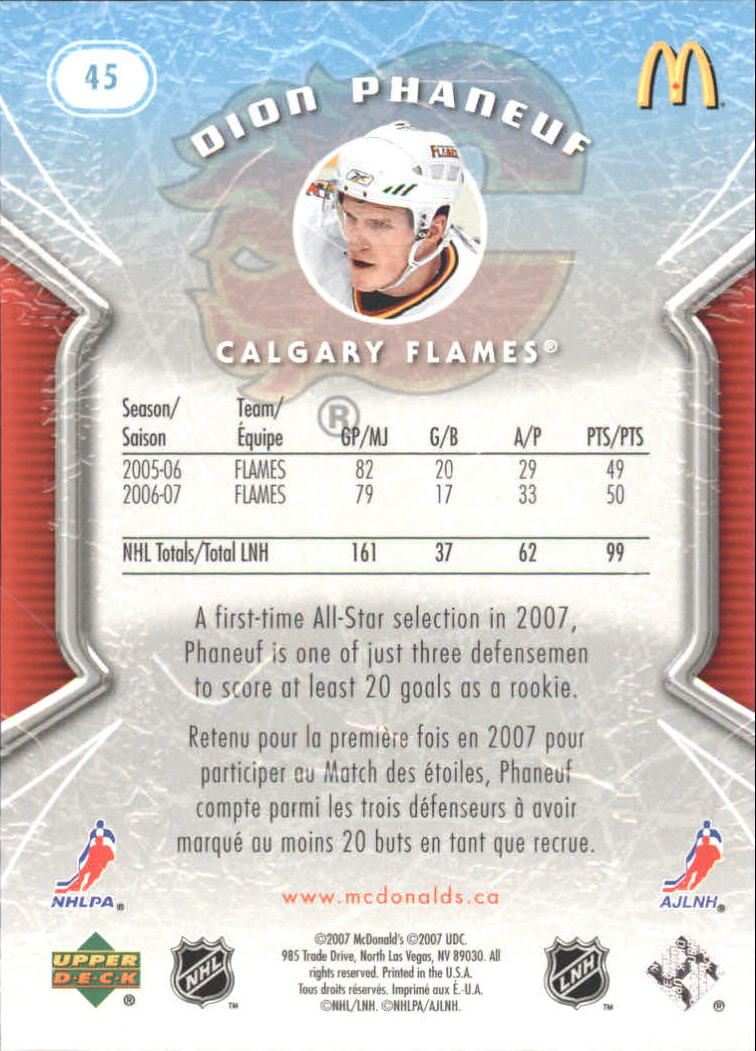 A3830- 2007-08 McDonald's Upper Deck HK Cards 1-50 You Pick- 15+ FREE US SHIP - Picture 87 of 107
