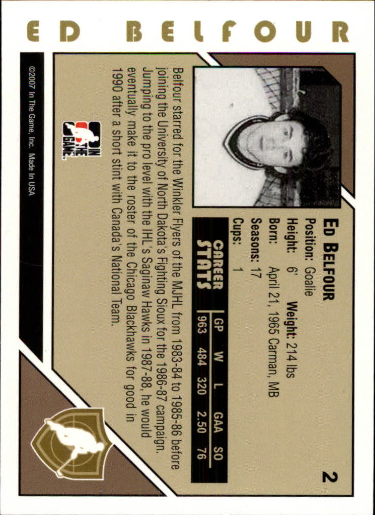 2007-08 ITG Heroes and Prospects #2 Ed Belfour back image