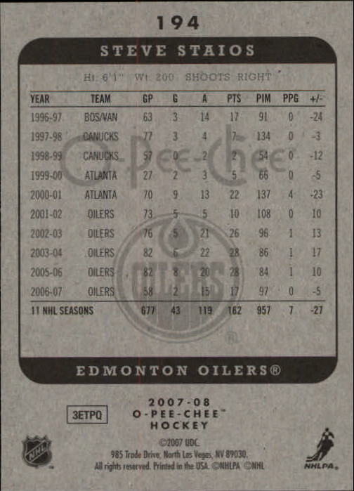A3231- 2007-08 O-Pee-Chee Hockey Card #s 1-250 -You Pick- 15+ FREE US SHIP - Bild 185 von 285