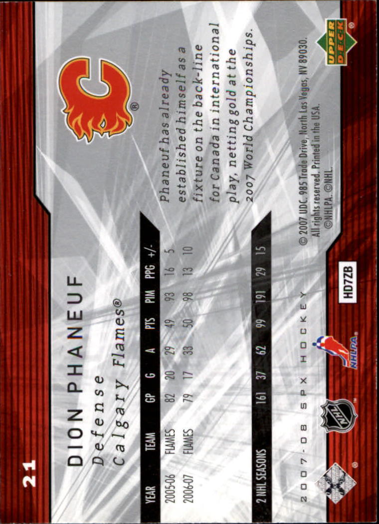 A3202- 2007-08 SPx Hockey Card #s 1-100 +HOFers -You Pick- 15+ FREE US SHIP - Picture 31 of 143