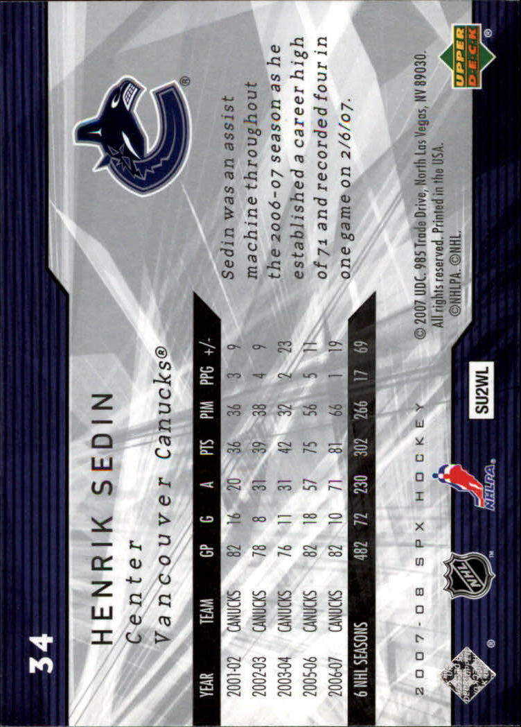 A3202- 2007-08 SPx Hockey Card #s 1-100 +HOFers -You Pick- 15+ FREE US SHIP - Picture 49 of 143