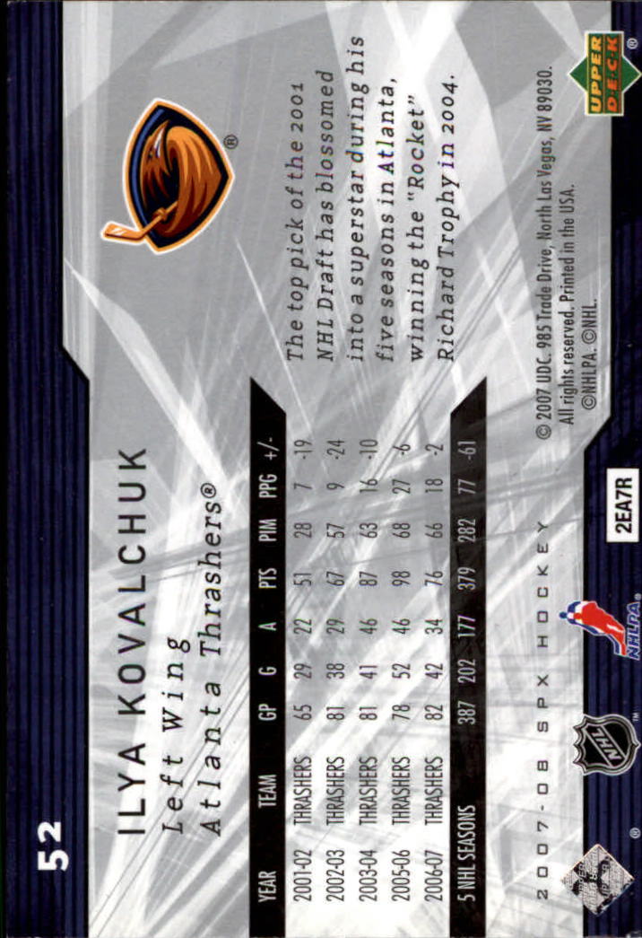 A3202- 2007-08 SPx Hockey Card #s 1-100 +HOFers -You Pick- 15+ FREE US SHIP - Picture 73 of 143