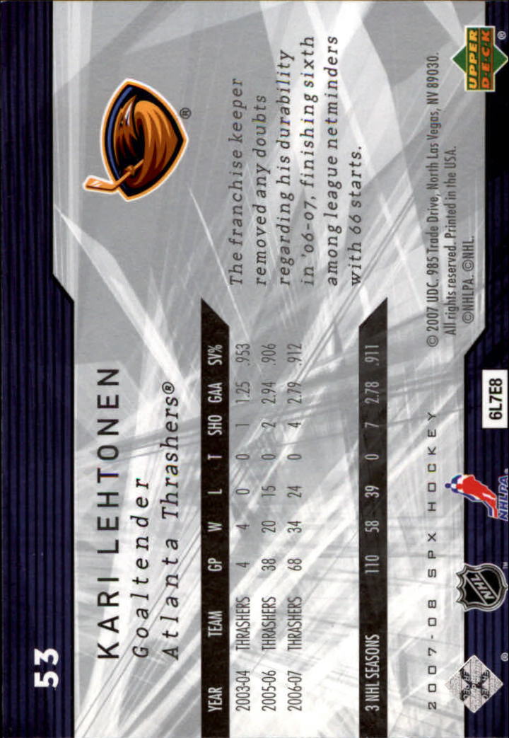 A3202- 2007-08 SPx Hockey Card #s 1-100 +HOFers -You Pick- 15+ FREE US SHIP - Picture 75 of 143