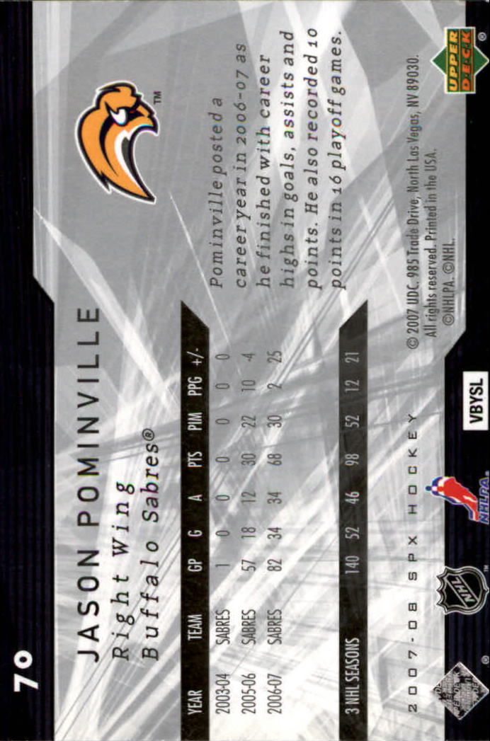 A3202- 2007-08 SPx Hockey Card #s 1-100 +HOFers -You Pick- 15+ FREE US SHIP - Picture 103 of 143