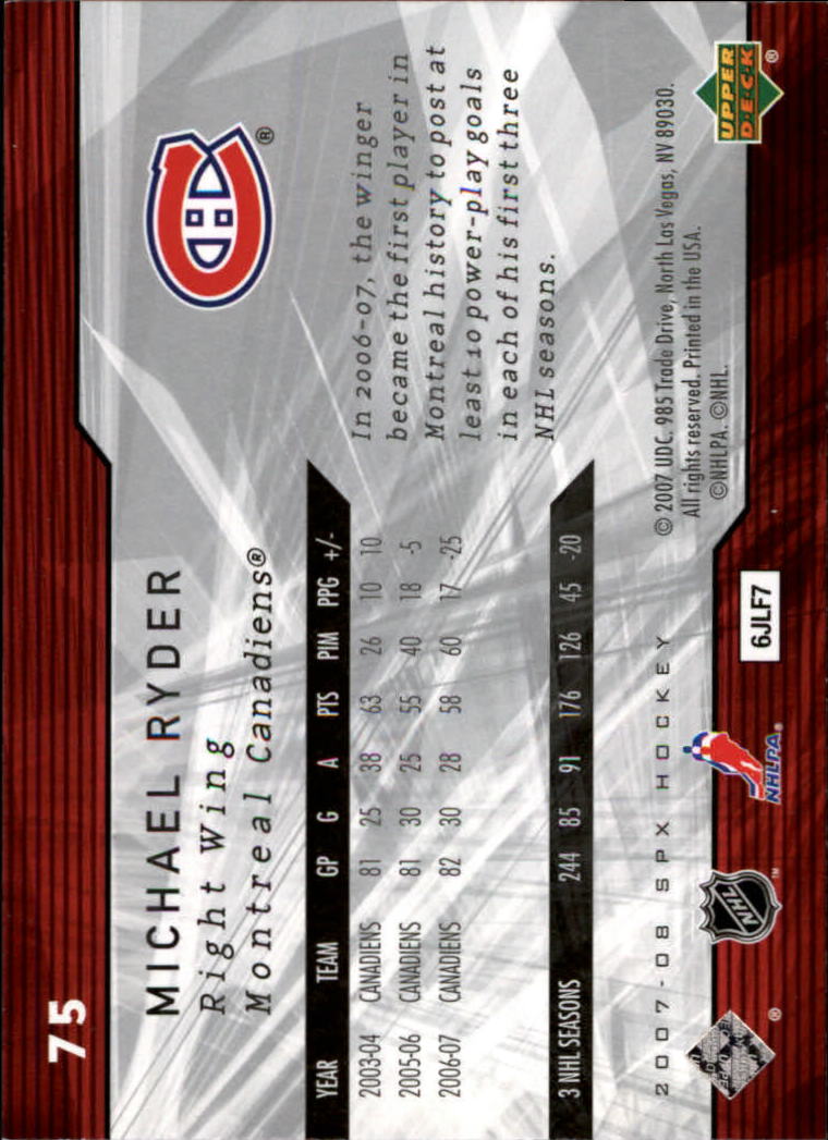 A3202- 2007-08 SPx Hockey Card #s 1-100 +HOFers -You Pick- 15+ FREE US SHIP - Picture 109 of 143