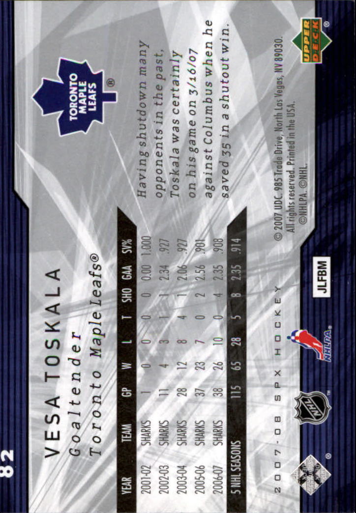 A3202- 2007-08 SPx Hockey Card #s 1-100 +HOFers -You Pick- 15+ FREE US SHIP - Picture 121 of 143