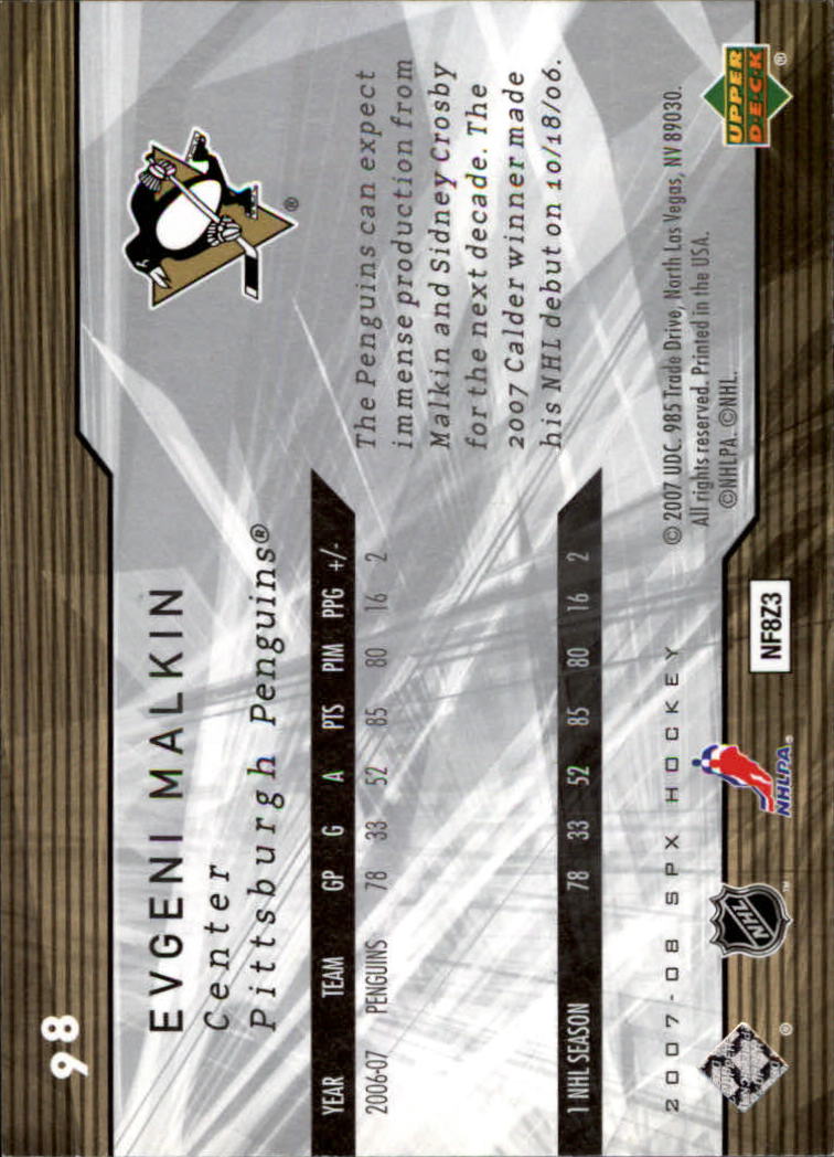 A3202- 2007-08 SPx Hockey Card #s 1-100 +HOFers -You Pick- 15+ FREE US SHIP - Picture 143 of 143