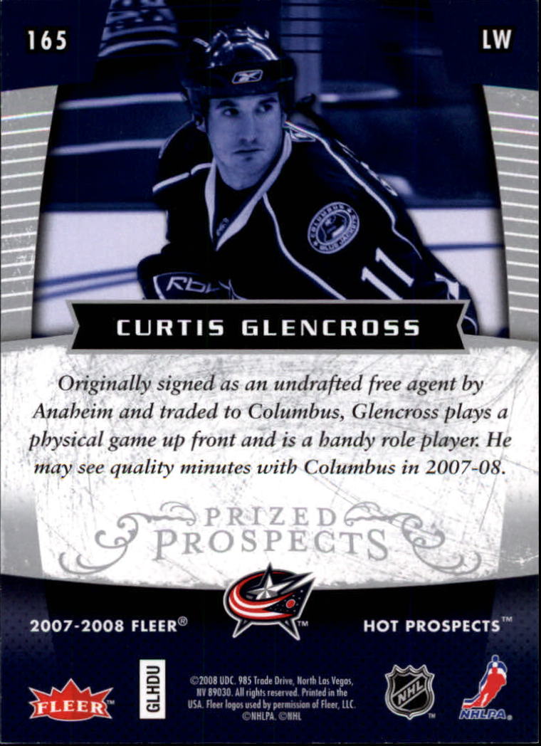 2007-08 Hot Prospects #165 Curtis Glencross RC back image