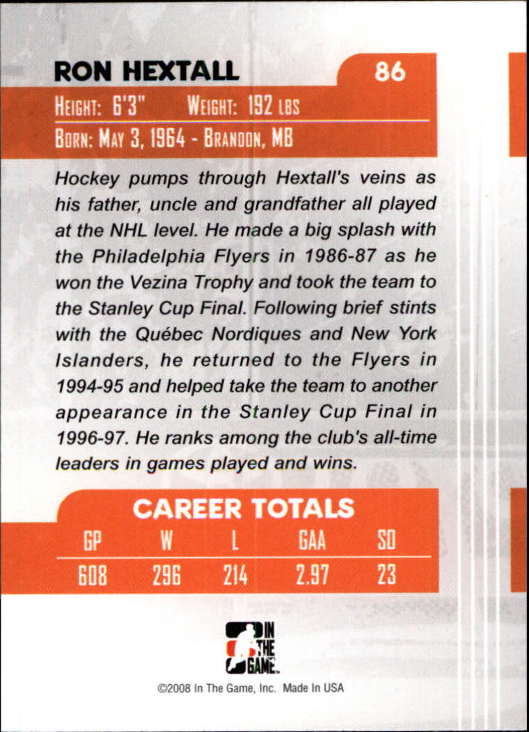 2007-08 Between The Pipes #86 Ron Hextall back image