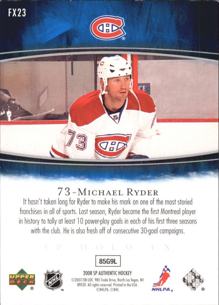 2007-08 SP Authentic Holoview FX #FX23 Michael Ryder back image
