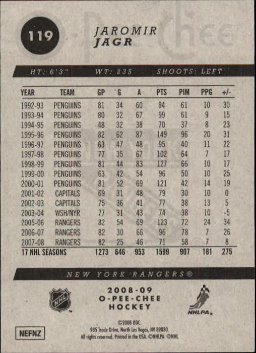 B0009- 2008-09 O-Pee-Chee Hockey Card #s 1-250 -You Pick- 15+ FREE US SHIP - Picture 191 of 425