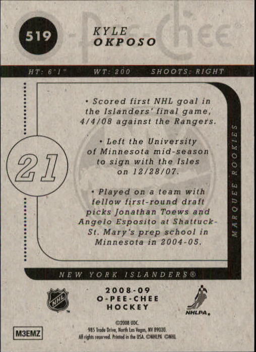 B0009- 2008-09 O Pee Chee Hockey Karte #S 501-600 -du Pick- 15 + Gratis US - Bild 33 von 153