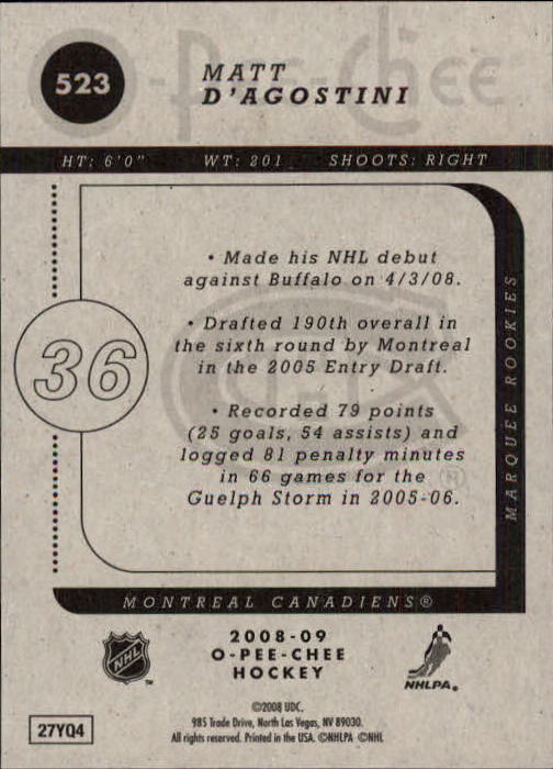 B0009- 2008-09 O Pee Chee Hockey Karte #S 501-600 -du Pick- 15 + Gratis US - Bild 41 von 153
