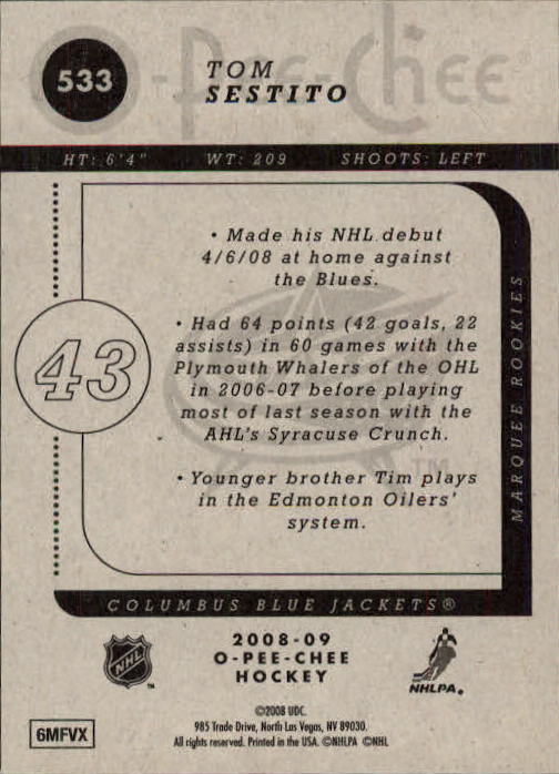 B0009- 2008-09 O Pee Chee Hockey Karte #S 501-600 -du Pick- 15 + Gratis US - Bild 61 von 153