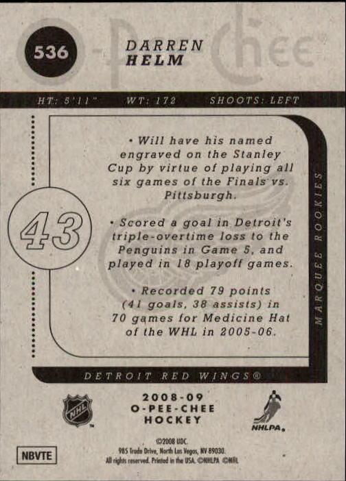 B0009- 2008-09 O Pee Chee Hockey Karte #S 501-600 -du Pick- 15 + Gratis US - Bild 67 von 153