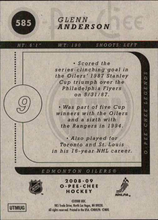 B0009- 2008-09 O Pee Chee Hockey Karte #S 501-600 -du Pick- 15 + Gratis US - Bild 131 von 153