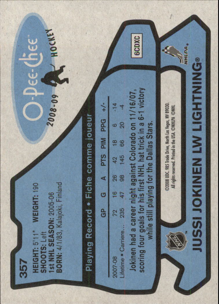 2008-09 O-Pee-Chee 1979-80 Retro #357 Jussi Jokinen back image