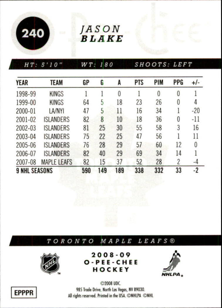 B0009- 2008-09 O-Pee-Chee Gold Hockey #s 201-400 -You Pick- 15+ FREE US SHIP - Picture 29 of 125