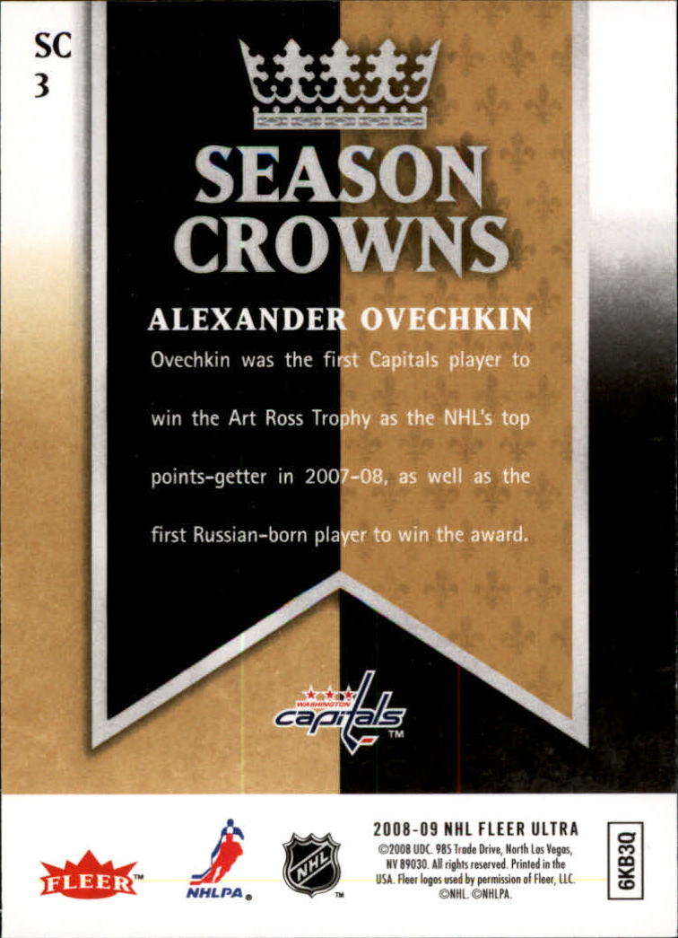 2008-09 Ultra Season Crowns #SC3 Alexander Ovechkin back image