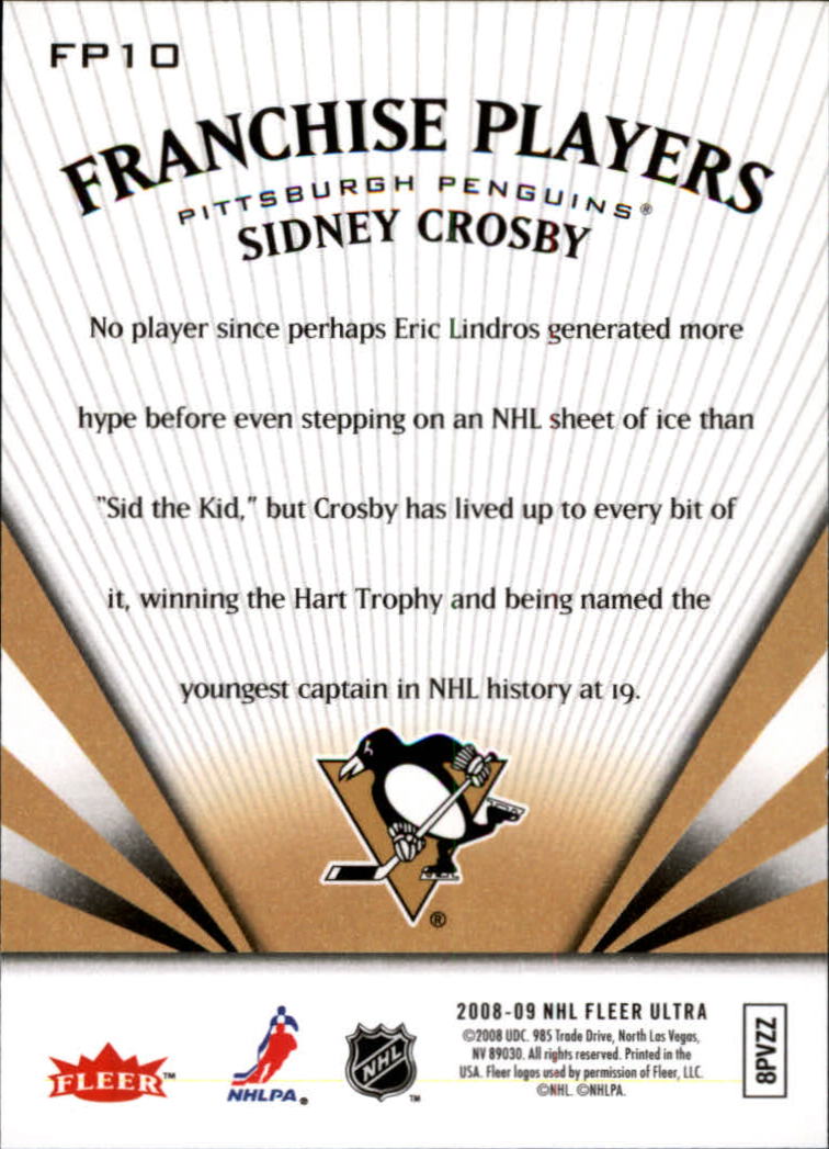 2008-09 Ultra Franchise Players #FP10 Sidney Crosby back image