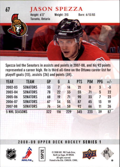 A8680- 2008-09 Upper Deck Hockey Card # S 1-250 -du Pick- 15 + Gratis US Schiff - Bild 133 von 407