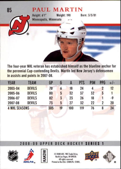 A8680- 2008-09 Upper Deck Hockey Card # S 1-250 -du Pick- 15 + Gratis US Schiff - Bild 169 von 407