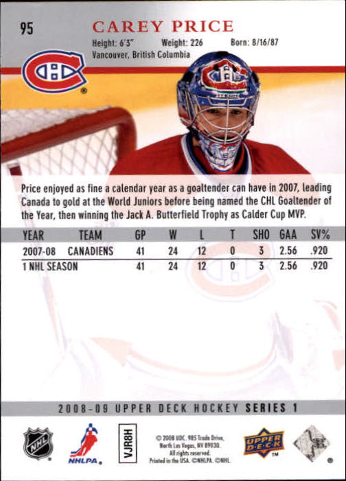 A8680- 2008-09 Upper Deck Hockey Card # S 1-250 -du Pick- 15 + Gratis US Schiff - Bild 189 von 407